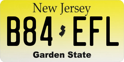 NJ license plate B84EFL