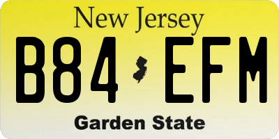 NJ license plate B84EFM