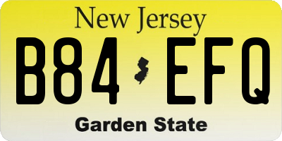 NJ license plate B84EFQ