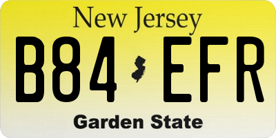 NJ license plate B84EFR