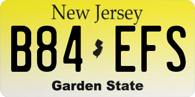 NJ license plate B84EFS
