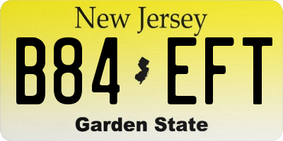 NJ license plate B84EFT