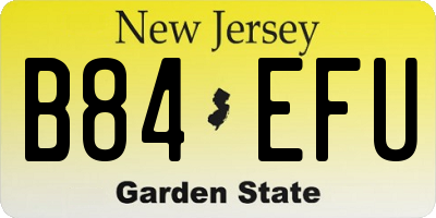 NJ license plate B84EFU
