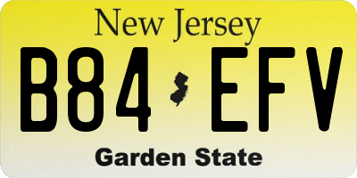 NJ license plate B84EFV