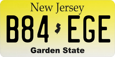 NJ license plate B84EGE
