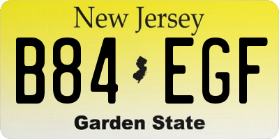 NJ license plate B84EGF