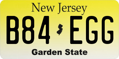 NJ license plate B84EGG