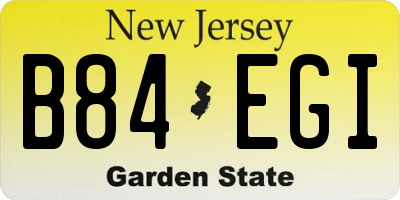 NJ license plate B84EGI