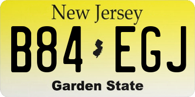 NJ license plate B84EGJ
