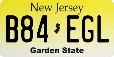 NJ license plate B84EGL