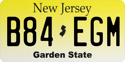 NJ license plate B84EGM