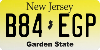 NJ license plate B84EGP