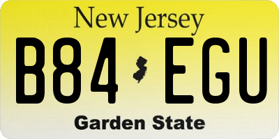 NJ license plate B84EGU