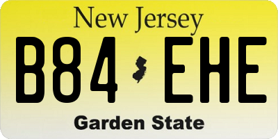 NJ license plate B84EHE