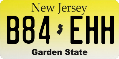 NJ license plate B84EHH