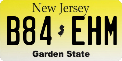 NJ license plate B84EHM