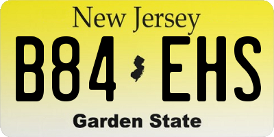NJ license plate B84EHS