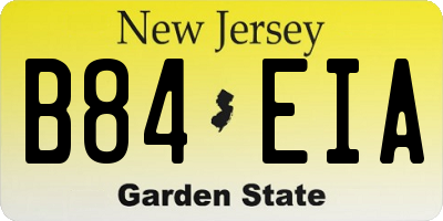 NJ license plate B84EIA