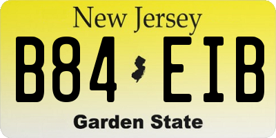 NJ license plate B84EIB