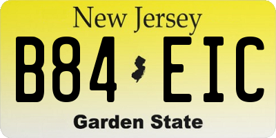 NJ license plate B84EIC