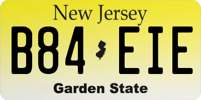 NJ license plate B84EIE