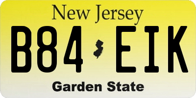 NJ license plate B84EIK