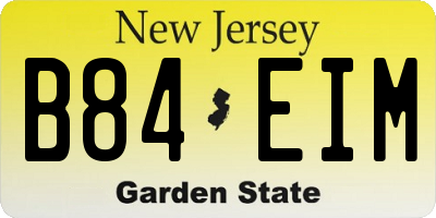 NJ license plate B84EIM