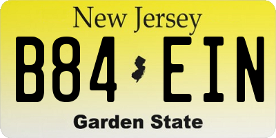 NJ license plate B84EIN
