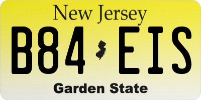 NJ license plate B84EIS