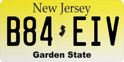 NJ license plate B84EIV