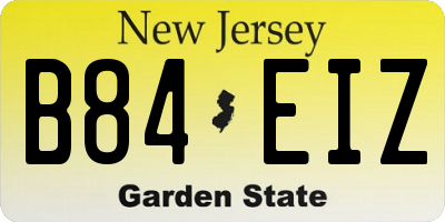 NJ license plate B84EIZ