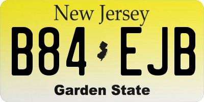 NJ license plate B84EJB