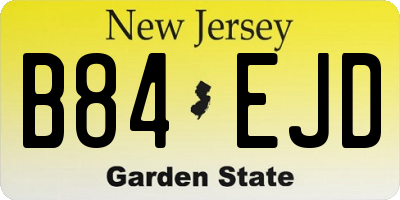 NJ license plate B84EJD