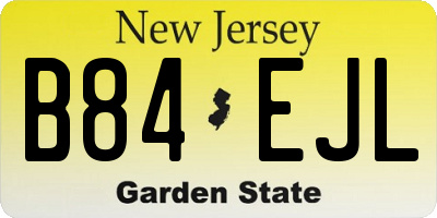 NJ license plate B84EJL
