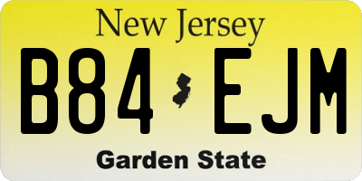 NJ license plate B84EJM