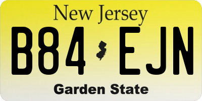 NJ license plate B84EJN