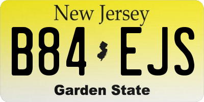 NJ license plate B84EJS