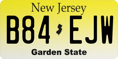 NJ license plate B84EJW
