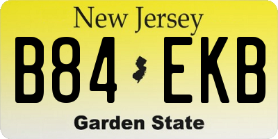 NJ license plate B84EKB