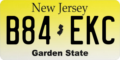 NJ license plate B84EKC