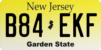 NJ license plate B84EKF