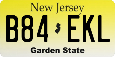 NJ license plate B84EKL