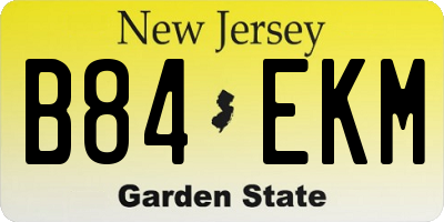 NJ license plate B84EKM