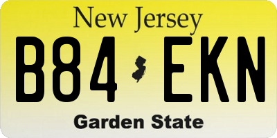 NJ license plate B84EKN