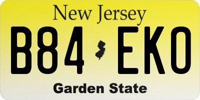 NJ license plate B84EKO