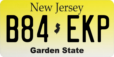 NJ license plate B84EKP