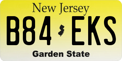 NJ license plate B84EKS