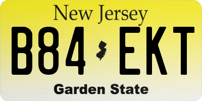 NJ license plate B84EKT