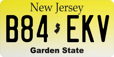 NJ license plate B84EKV
