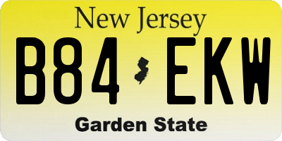 NJ license plate B84EKW